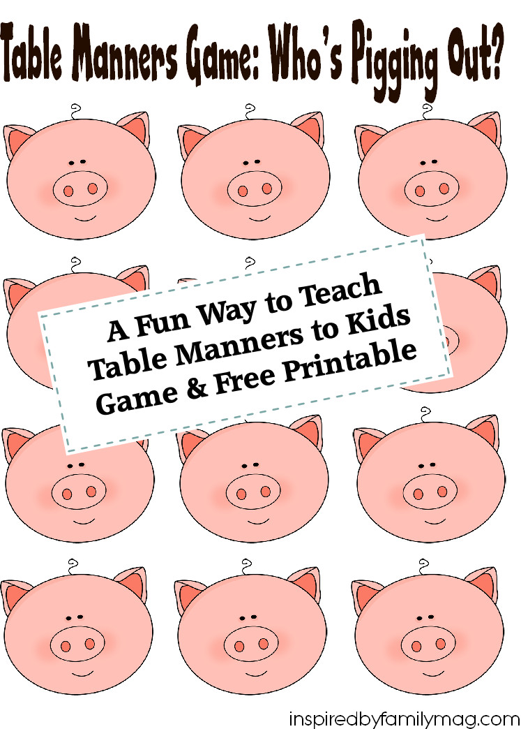 Table Manners For Kids
 A Fun Way to Teach Table Manners to Kids & Free Printable