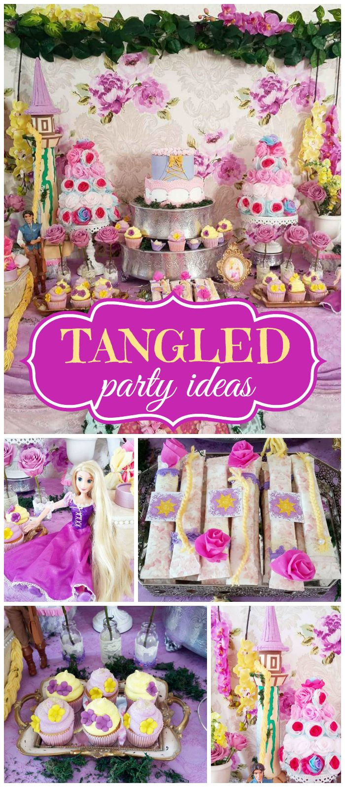 Tangled Birthday Party Supplies
 What a fantastic Tangled party Such elaborate decorations