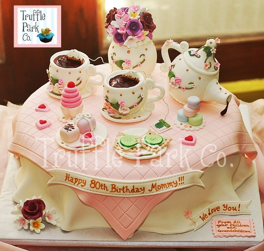 Tea Party Birthday Cake Ideas
 Tea Party Themed Birthday Cake CakeCentral