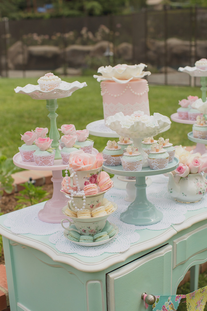 Tea Party Theme Ideas
 Kara s Party Ideas Pink Vintage Tea Party