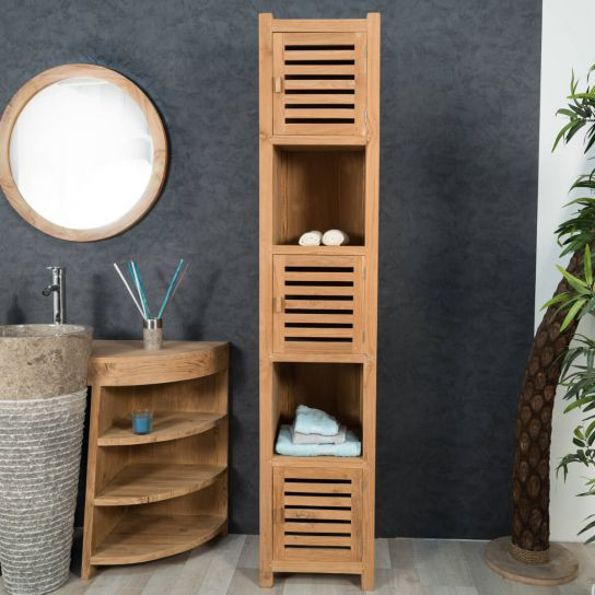 Teak Bathroom Storage
 Solid wood teak storage unit Nature rectangular