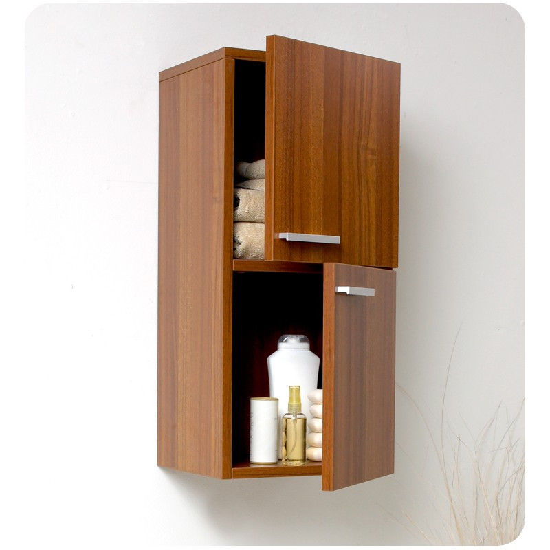 Teak Bathroom Storage
 Fresca Teak Bathroom Linen Side Cabinet w 2 Storage Areas