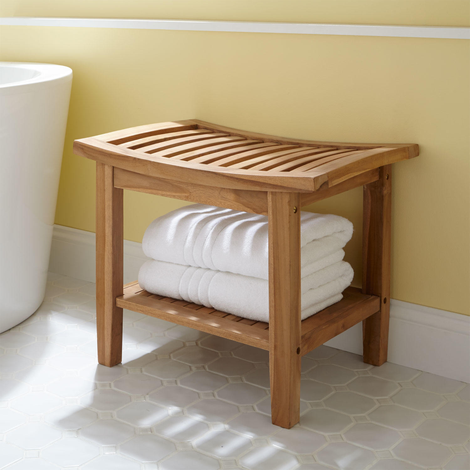 Teak Bathroom Storage
 Elok Teak Shower Seat Bathroom