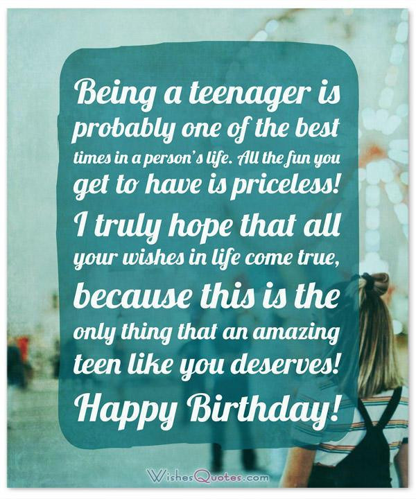 Teenage Birthday Quotes
 The Birthday Wishes for Teenagers Article of Your Dreams