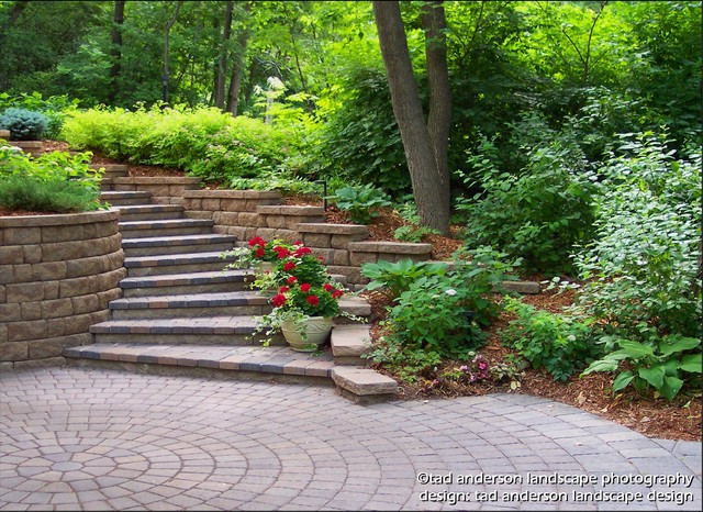 Terrace Landscape Driveway
 Driveway Steps Leading Up A Curving Hillside Minnesota