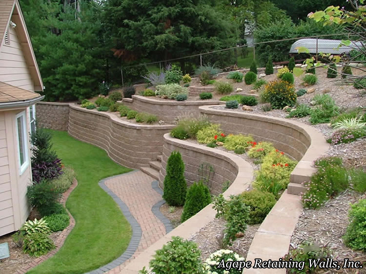 Terrace Landscape Retaining Wall
 Agape Retaining Walls Inc Terrace Album 2