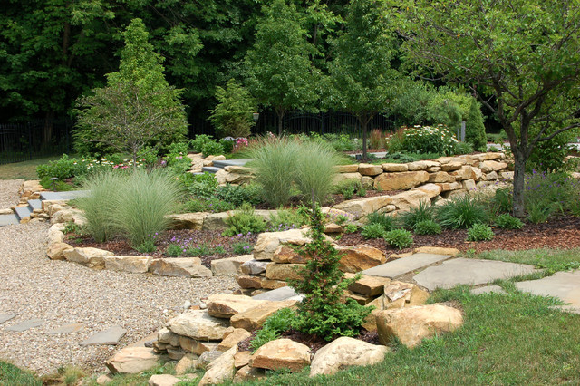 Terrace Landscape Stone
 Stone Terrace Garden Traditional Landscape columbus