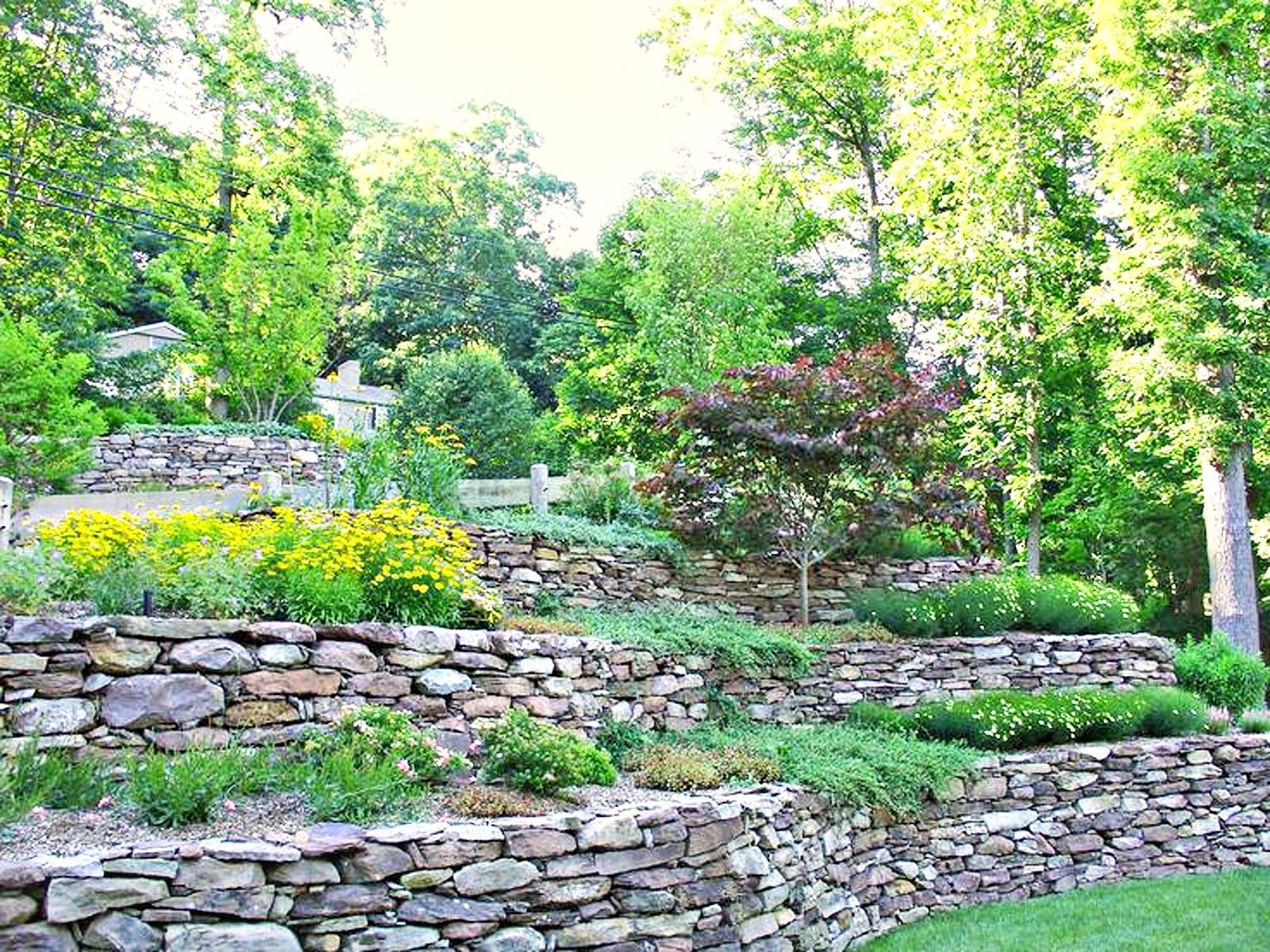 Terrace Landscape With Boulders
 Creative Hillside Landscape Ideas — Randolph Indoor and