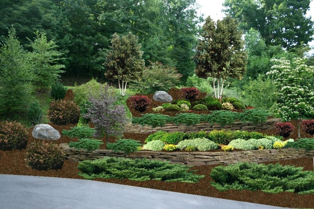 Terrace Landscape With Boulders
 Terracing A Hillside For Garden Steep Landscaping Ideas