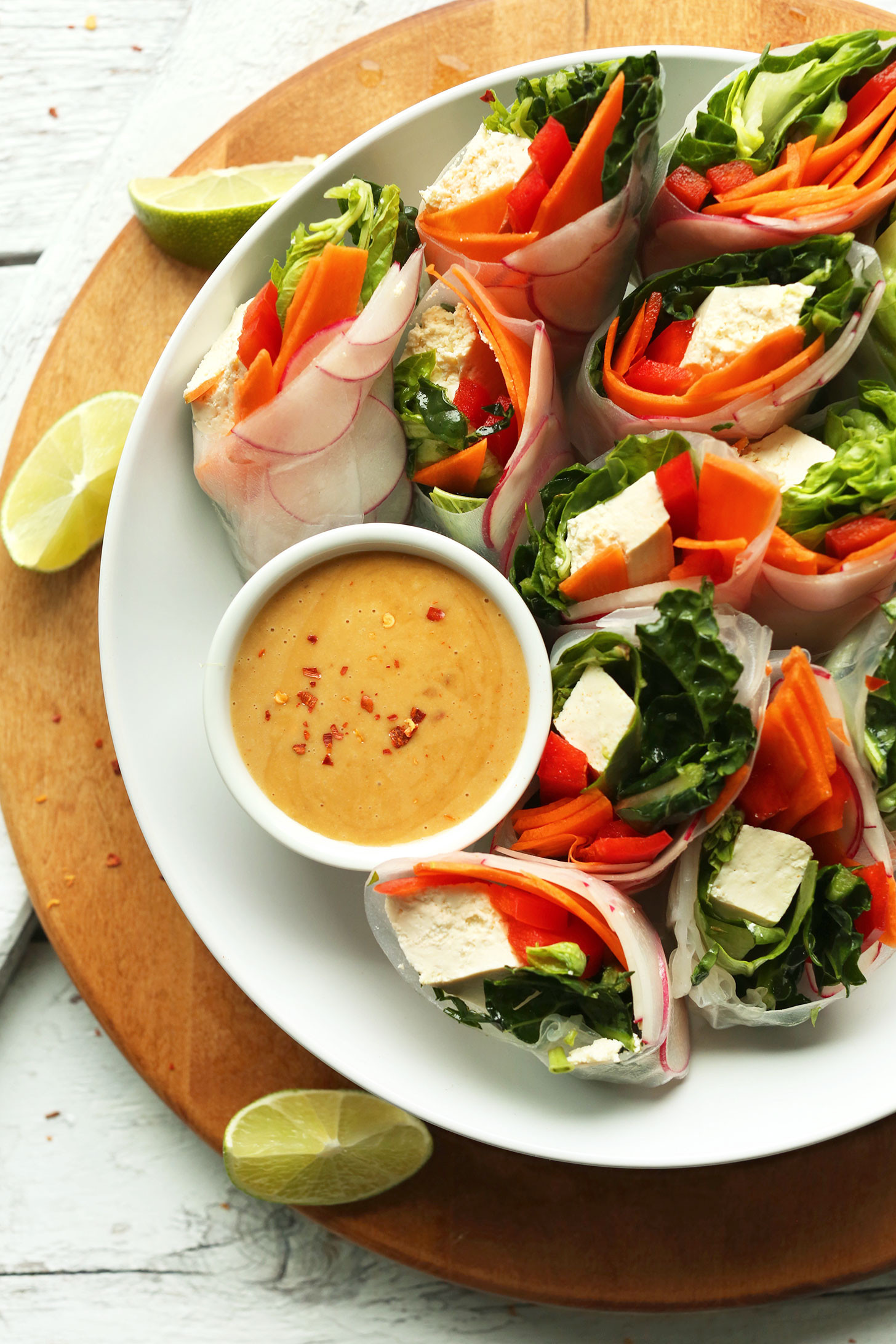 Thai Fresh Spring Rolls Recipes
 Tofu Salad Rolls with Cashew Dipping Sauce