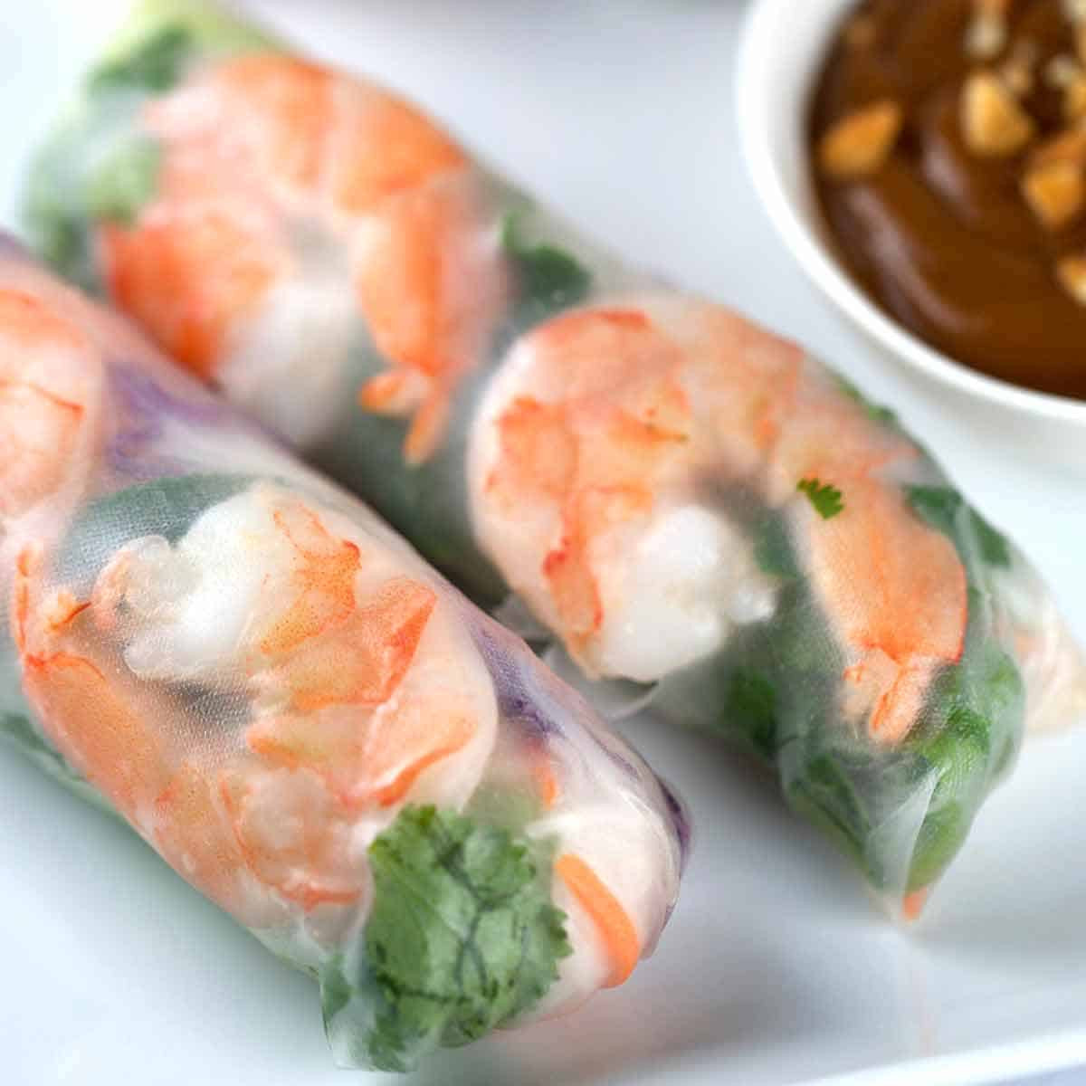 Thai Fresh Spring Rolls Recipes
 Fresh Shrimp Spring Rolls with Peanut Dipping Sauce