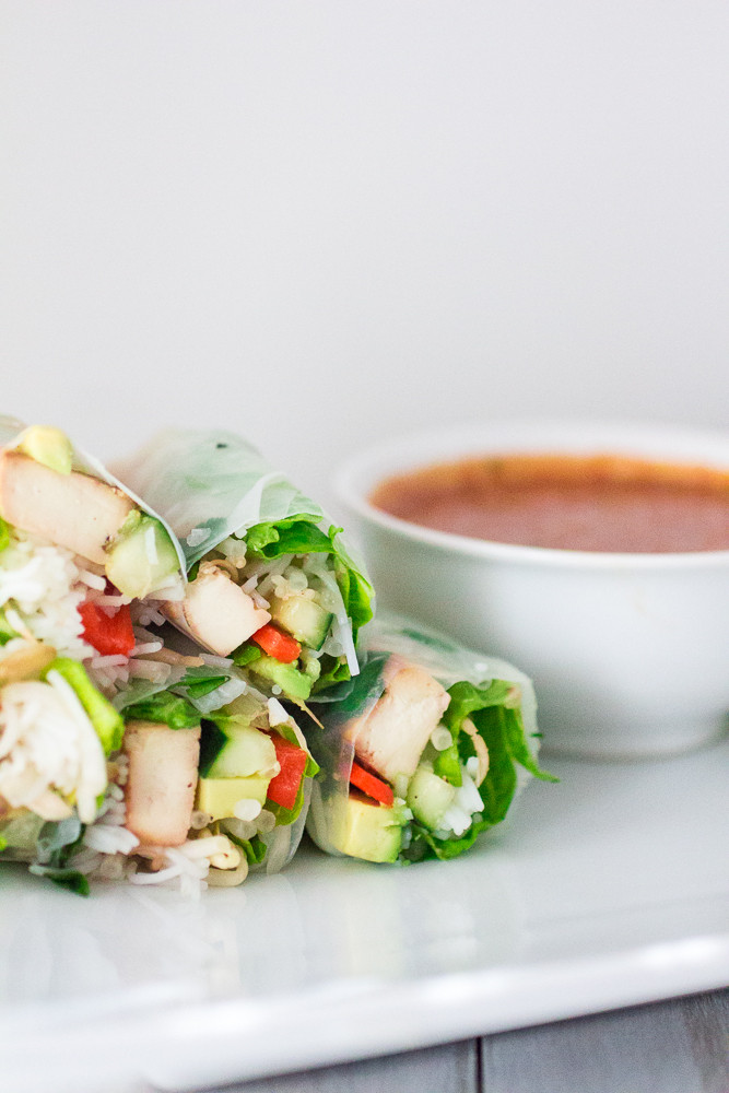 Thai Fresh Spring Rolls Recipes
 Thai Fresh Spring Rolls With Peanut Dipping Sauce And A