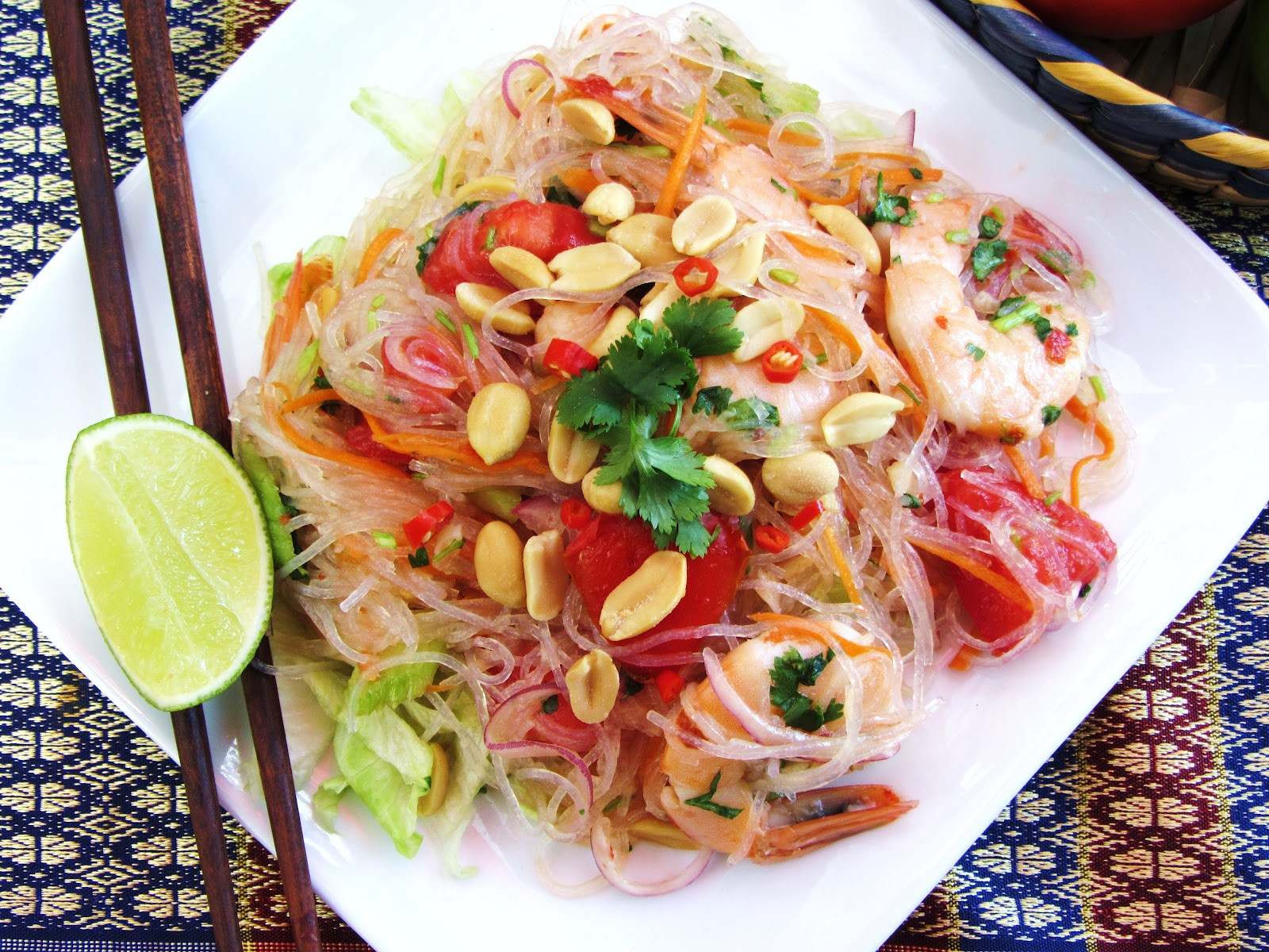 Thai Glass Noodles Salad
 Let s eat mple Yum Woon Sen Goong Thai Spicy