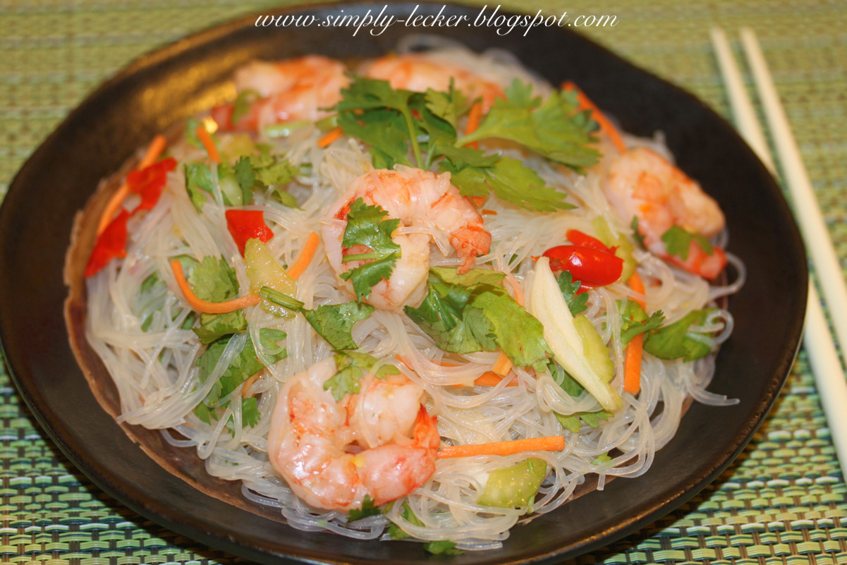 Thai Glass Noodles Salad
 Simply Lecker Spicy Glass Noodles Salad with Prawns