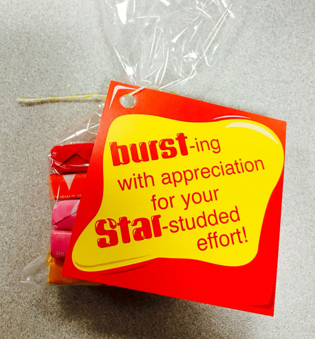 Thank You For Your Service Gift Ideas
 Starburst Gift Tag