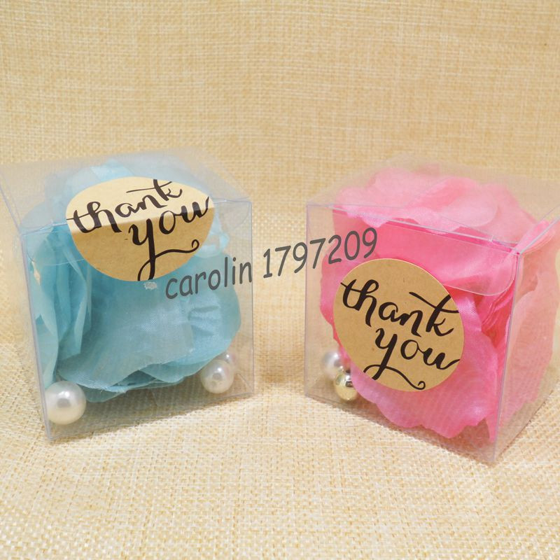 Thank You Gifts For Baby Shower Guests
 20pcs Clear PVC Candy Boxes Wedding Favor Box with thank