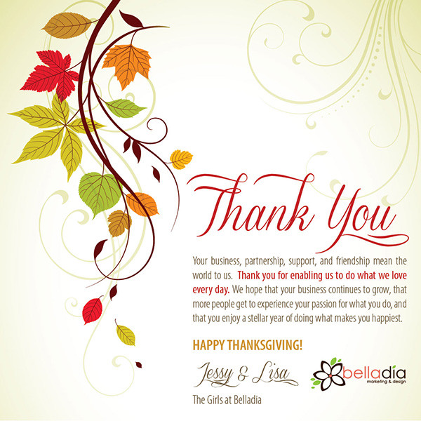 Thanksgiving Quotes For Clients
 Belladia News Archives Page 2 of 5 Belladia Marketing