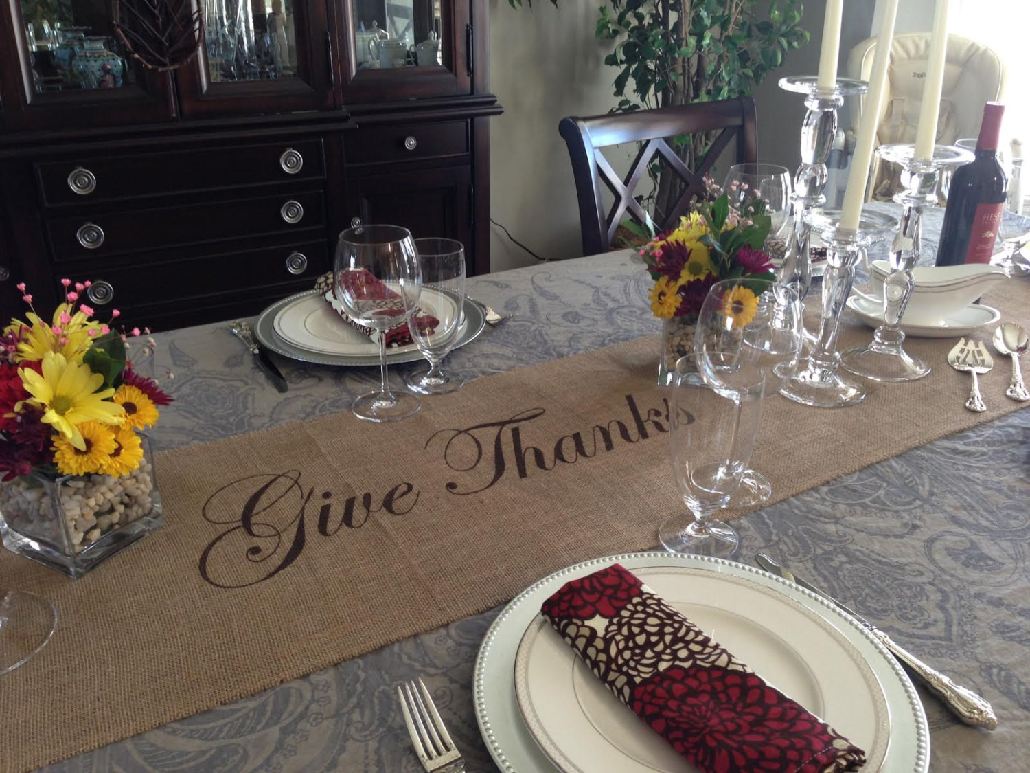 Thanksgiving Table Runners
 Thanksgiving table runner Burlap Table Runner 12