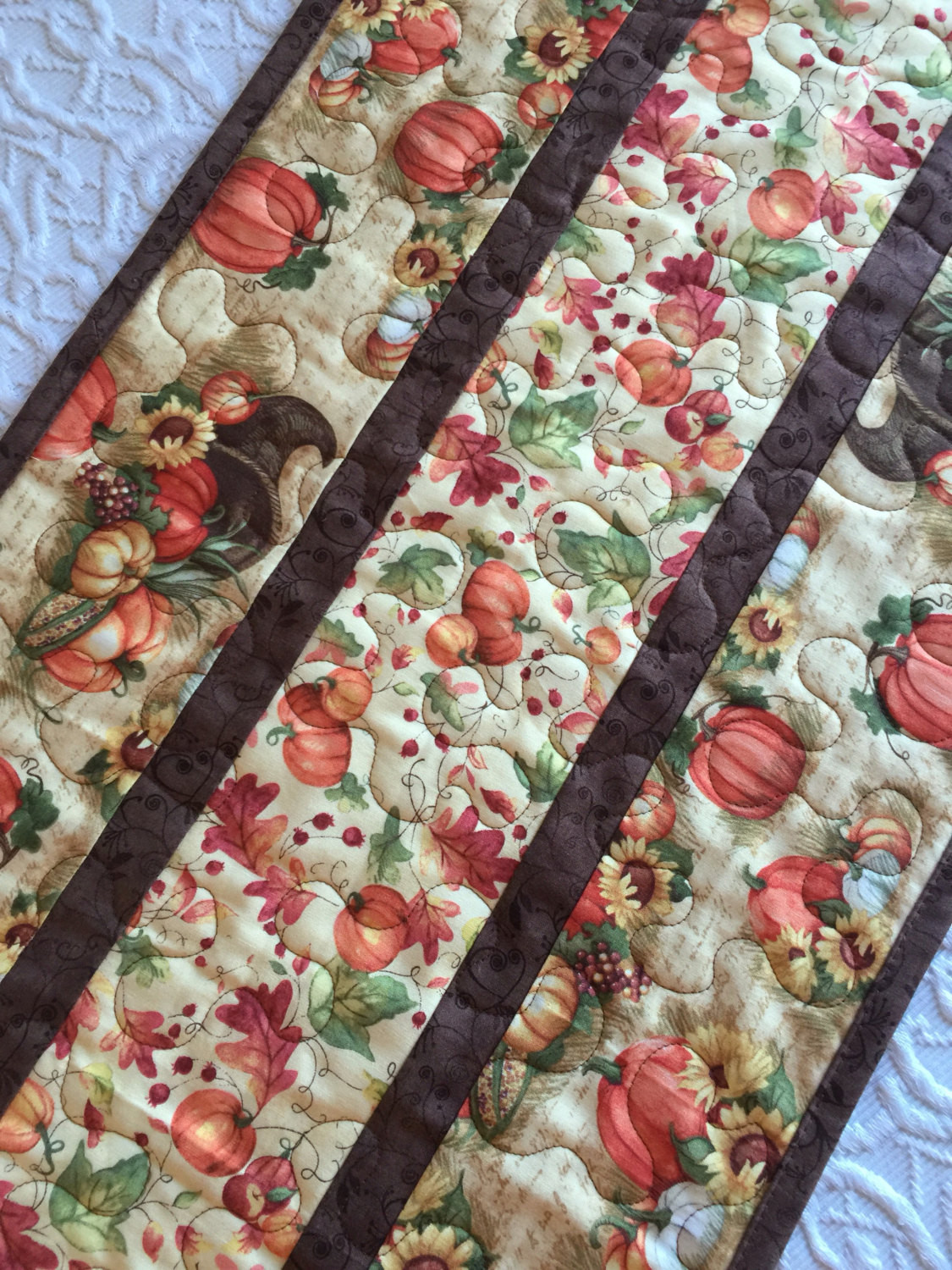 Thanksgiving Table Runners
 Fall Thanksgiving Table Runner Quilt Pumpkin Cornucopia