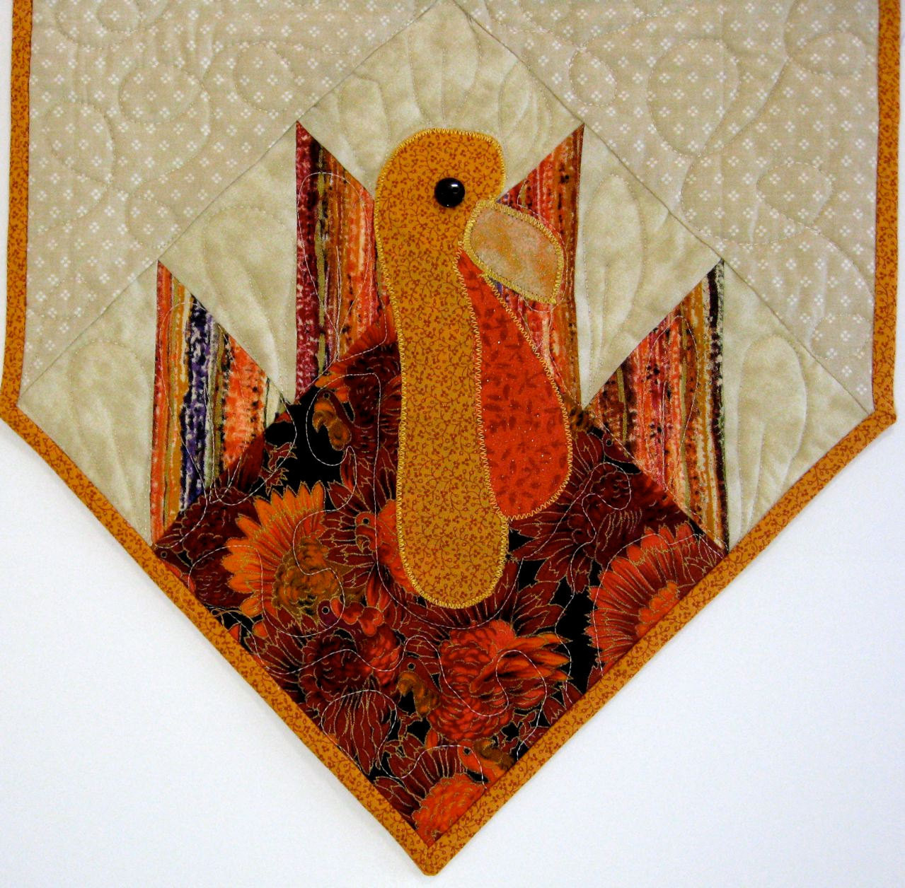 Thanksgiving Table Runners
 Turkey Quilted Table Runner Autumn Thanksgiving Pumpkin