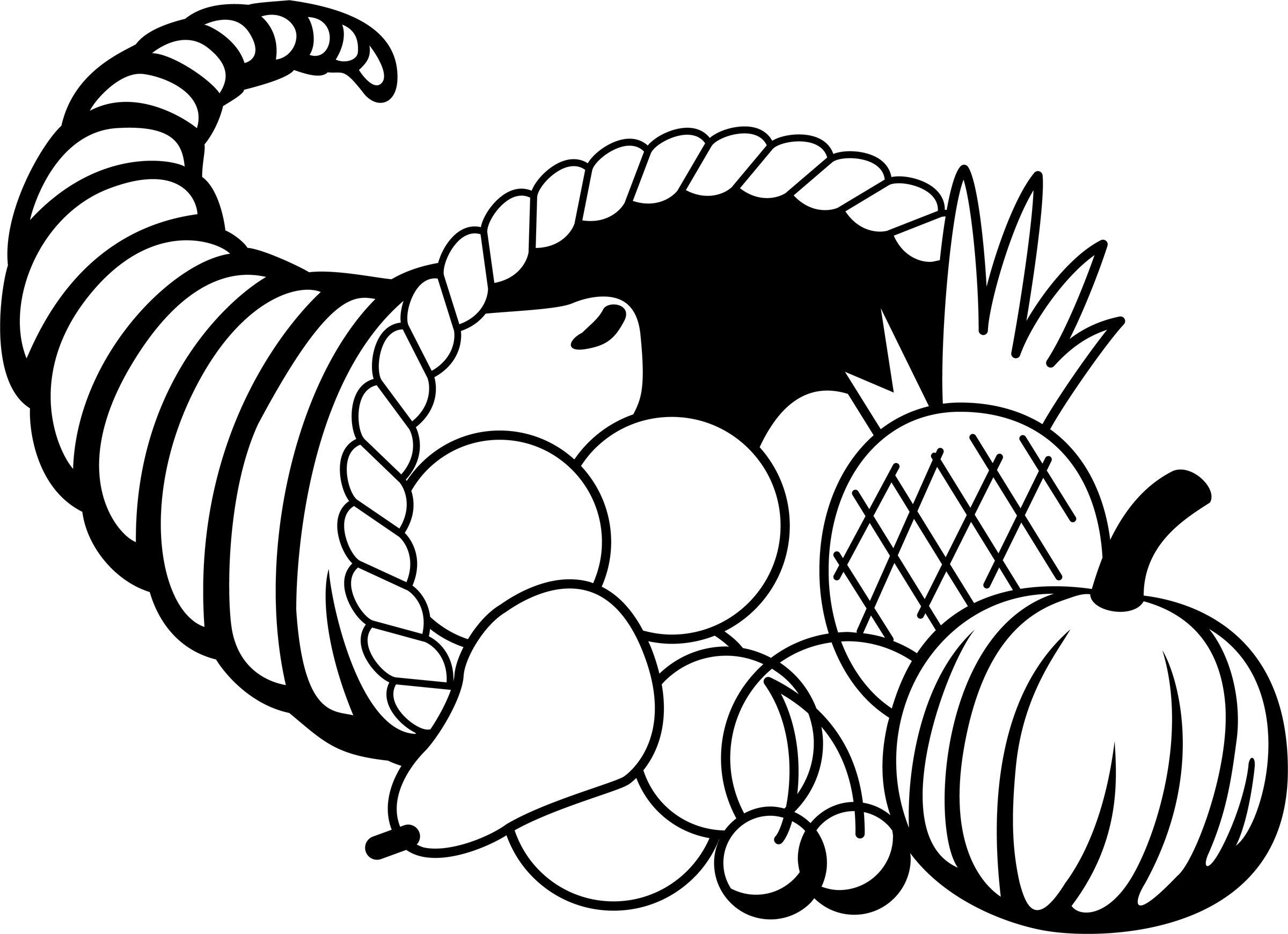 Thanksgiving Turkey Clipart Black And White
 Free Thanksgiving Cornucopia Download Free Clip
