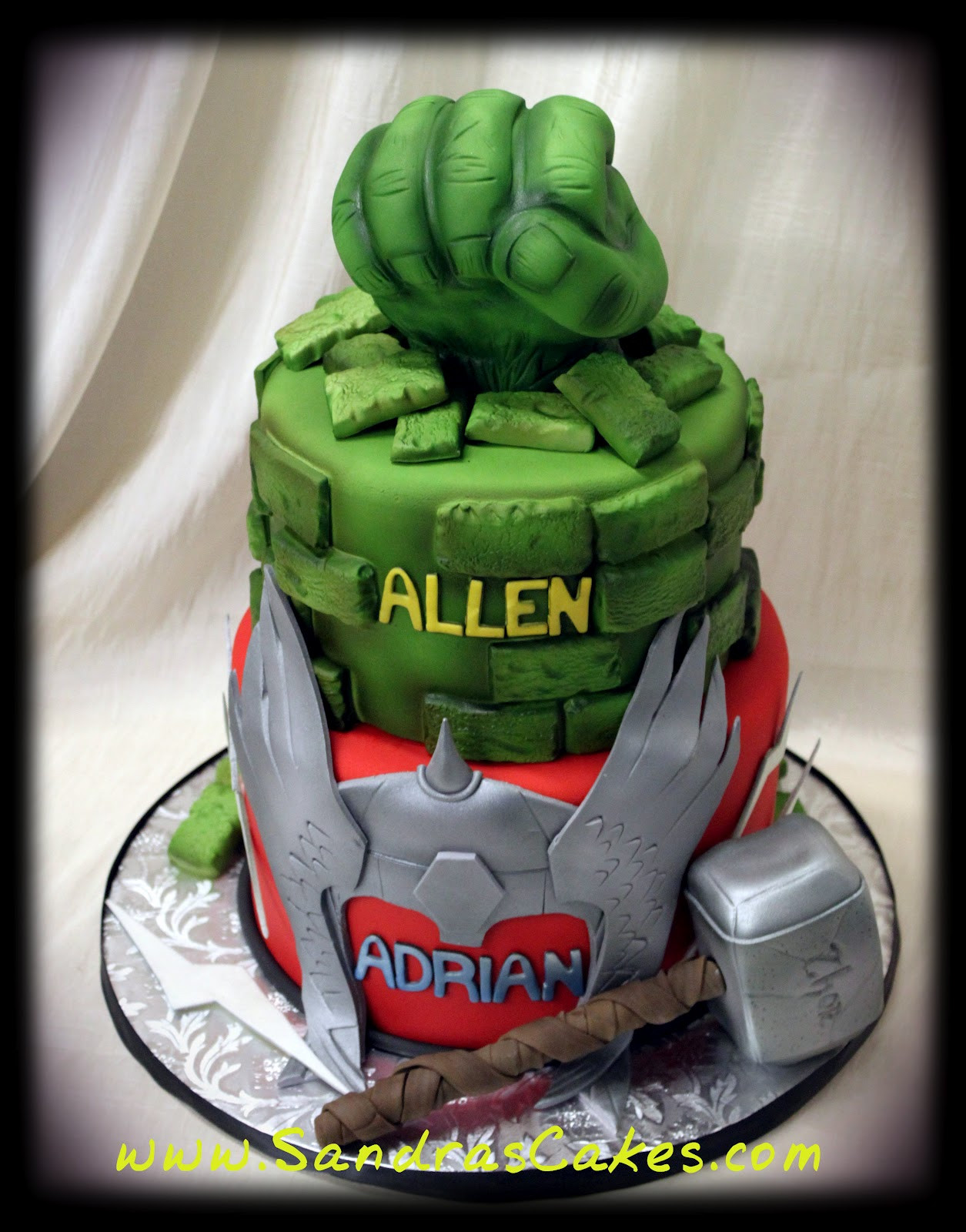 Thor Birthday Cake
 Hulk and Thor Birthday Cake