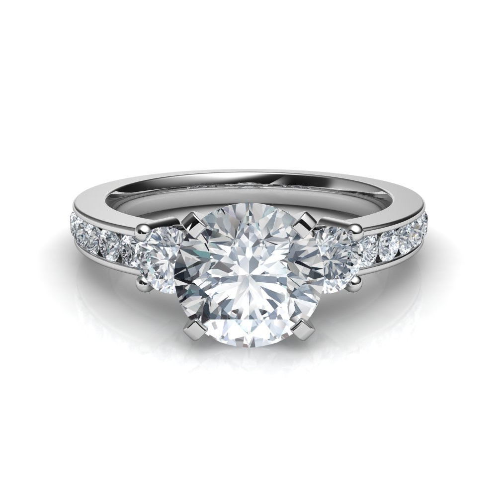Three Diamond Engagement Ring
 Trilogy 3 Stone Diamond Engagement Ring Natalie Diamonds