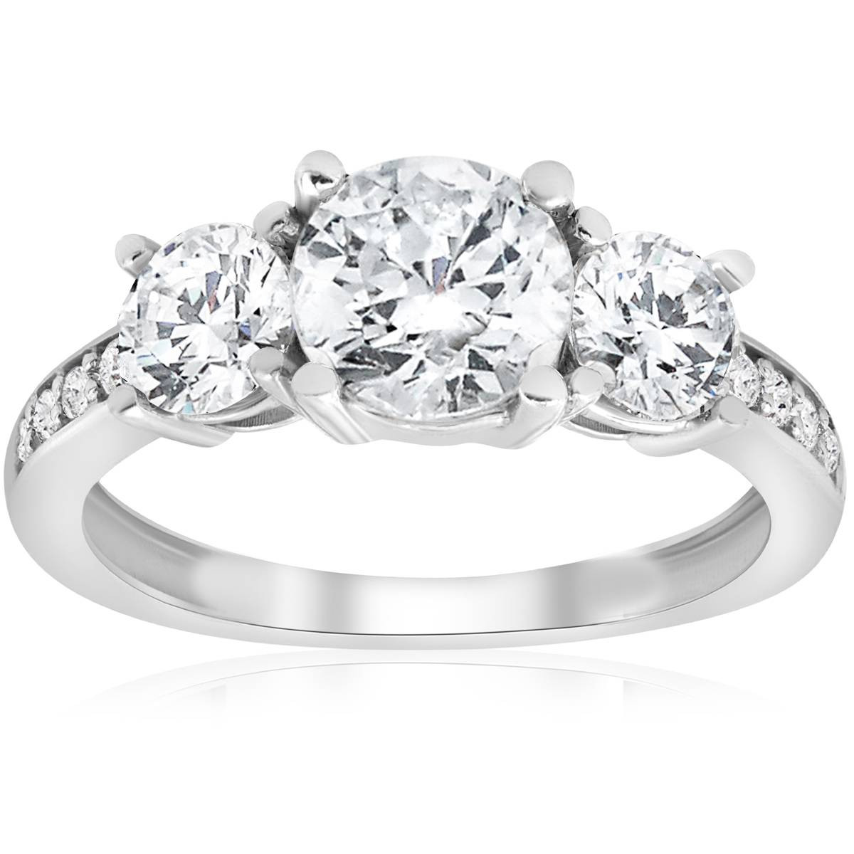 Three Diamond Engagement Ring
 1 1 2ct 3 Stone Diamond Engagement Ring White Gold Round