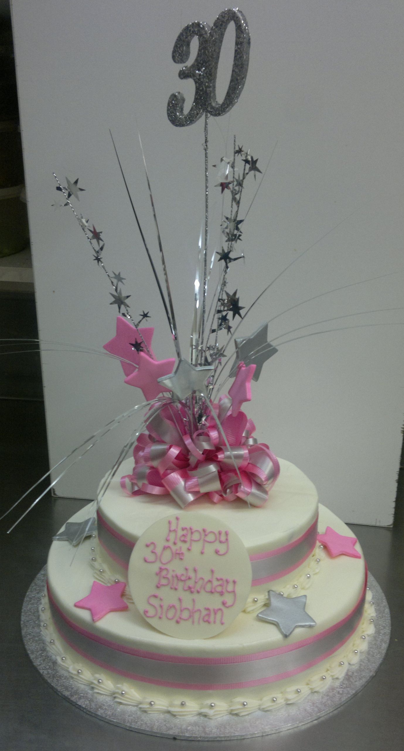 Tiered Birthday Cakes
 Two tier 30th Birthday cake Sargent s Cakes