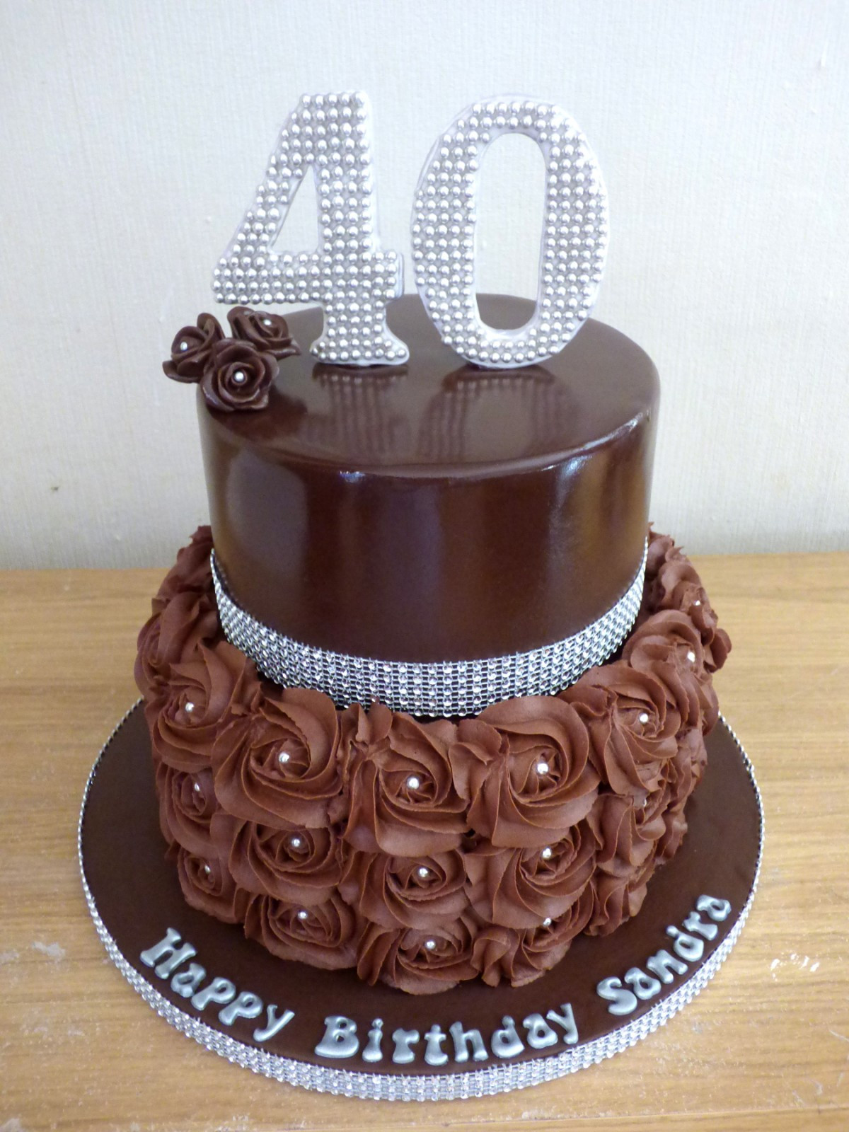 Tiered Birthday Cakes
 Chocolate and Bling 2 Tier Birthday Cake Susie s Cakes