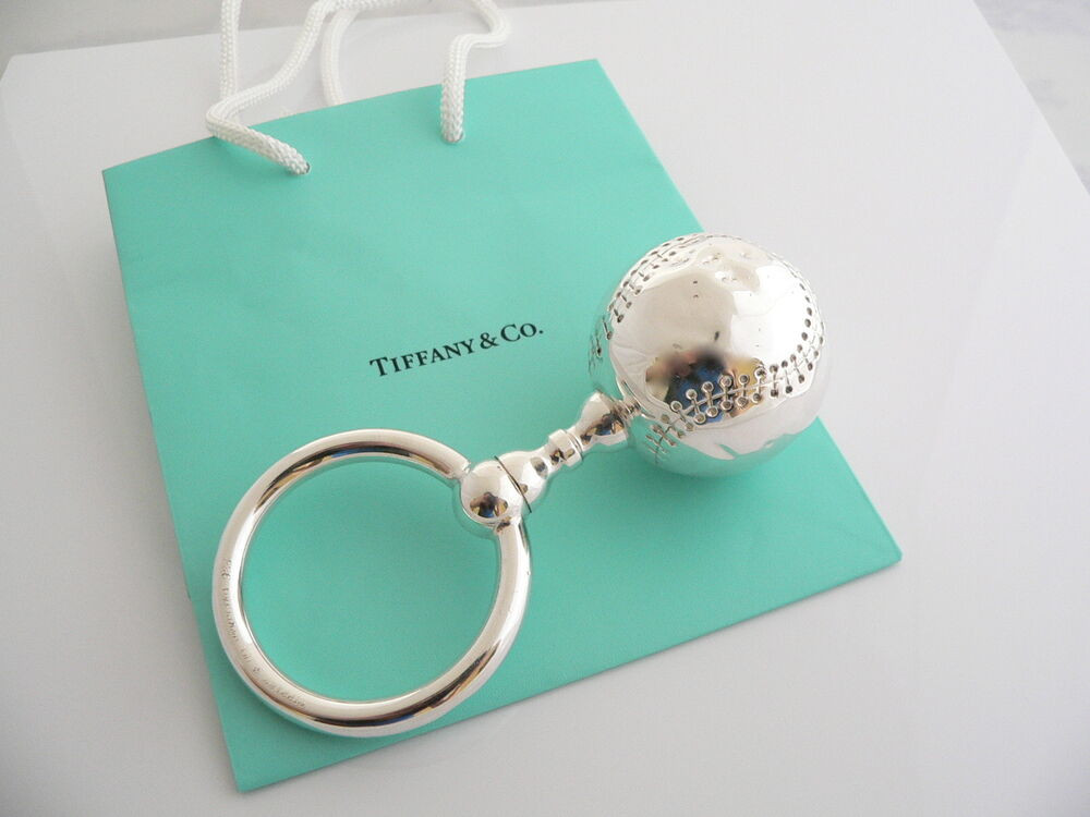 Tiffany &amp; Co Baby Gifts
 Tiffany & Co Silver e Sided Baseball Baby Rattle Teether