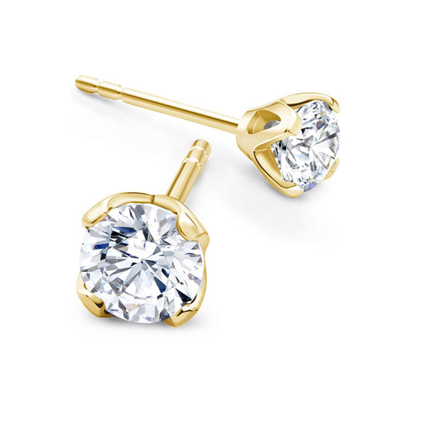 Tiffany Diamond Stud Earrings
 Tiffany Inspired Lotus 4 Claw Diamond Stud Earring