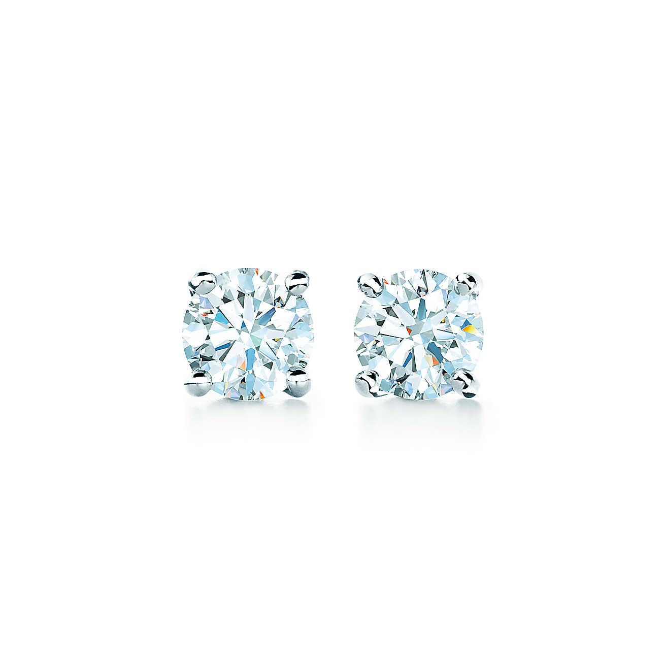 Tiffany Diamond Stud Earrings
 Tiffany solitaire diamond earrings in platinum