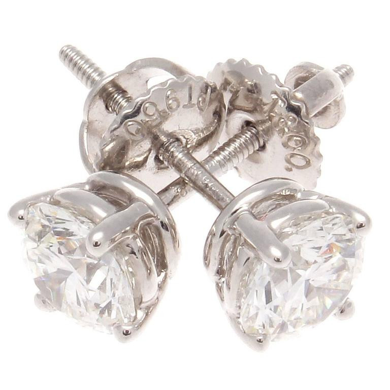 Tiffany Diamond Stud Earrings
 Tiffany Diamond Stud Platinum Earrings at 1stdibs