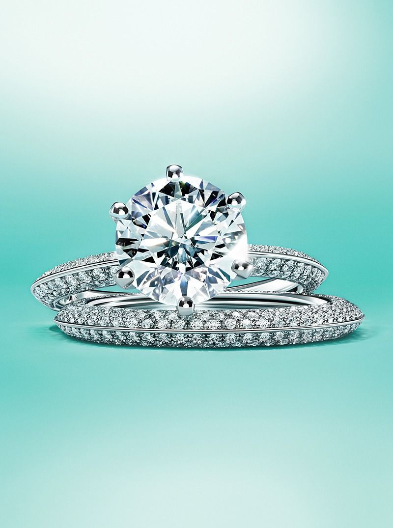 Tiffany Diamond Wedding Bands
 The Tiffany Setting Engagement Ring with Pavé Diamond