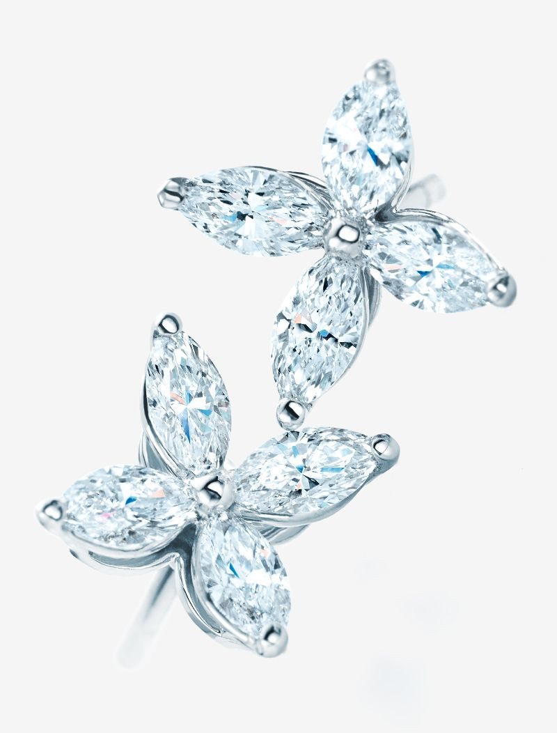 Tiffany Victoria Earrings
 A brilliant couple Tiffany Victoria™ earrings in platinum