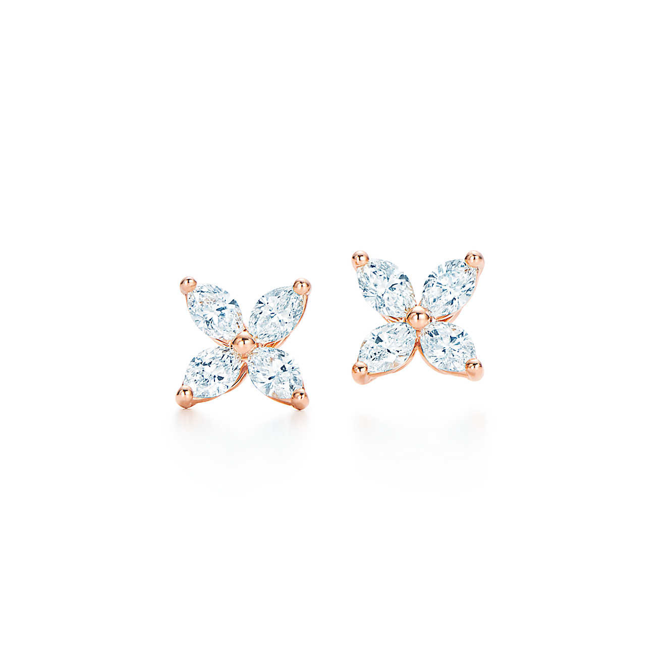 Tiffany Victoria Earrings
 Tiffany Victoria earrings in 18k rose gold with diamonds