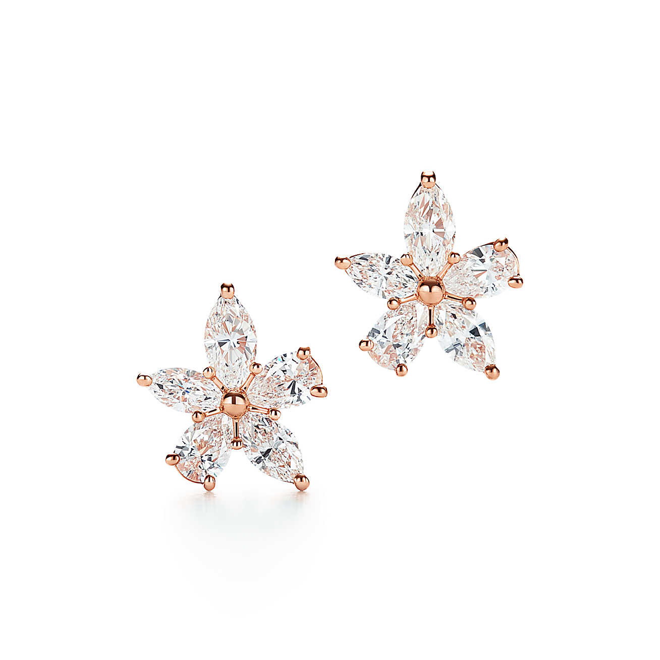 Tiffany Victoria Earrings
 Tiffany Victoria mixed cluster earrings in rose gold with