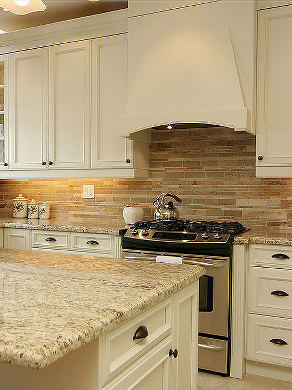 Tile Backsplash Kitchen
 Travertine Subway Mix Backsplash Tile for Kitchen