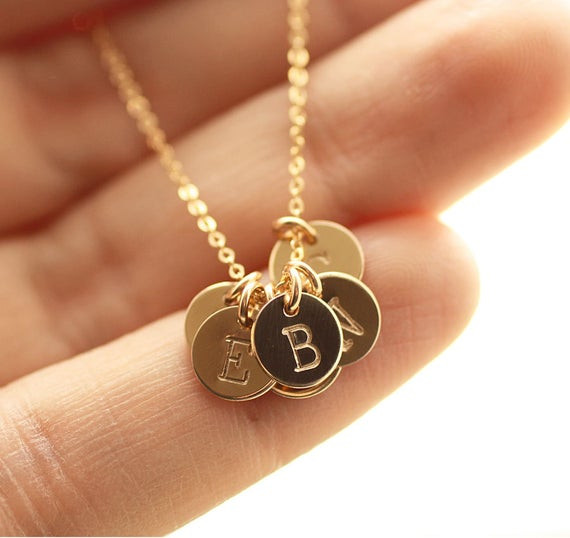 Tiny Charm Necklace
 Tiny Gold Initial Charm Necklace Mother s Necklace SIX