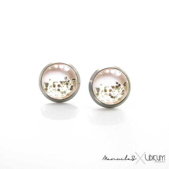 Titanium Earrings For Sensitive Ears
 Pure Titanium Jewelry Earrings for sensitive ears Light pink