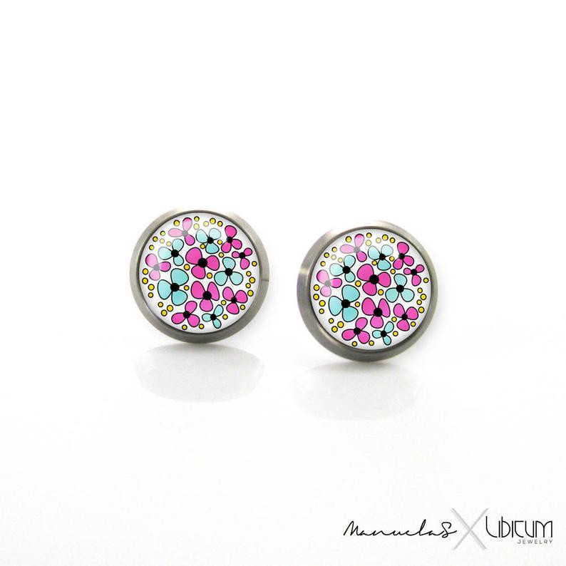 Titanium Earrings For Sensitive Ears
 Pure titanium jewelry earrings for sensitive ears Pink