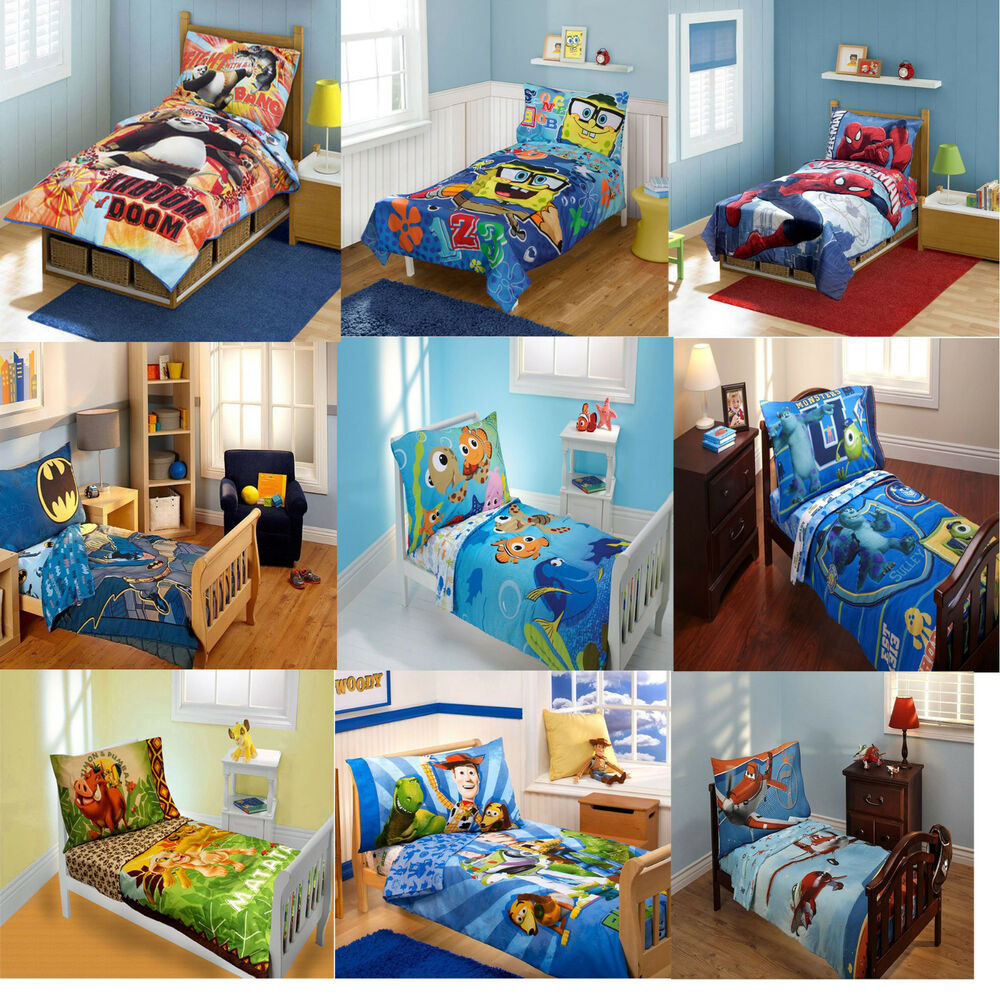 Toddler Bedroom Set For Boys
 4pc Kids Toddler Size Bedding Set Childrens Boys Disney