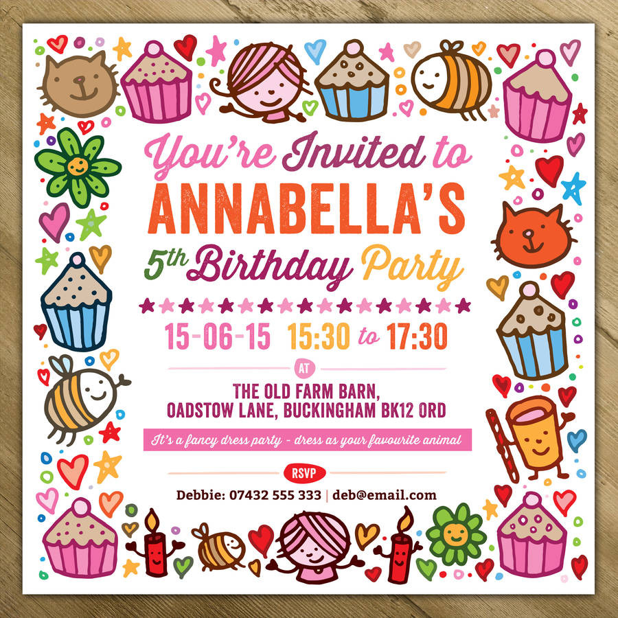 Toddler Birthday Invitations
 Childrens Party Invitations By A Is For Alphabet