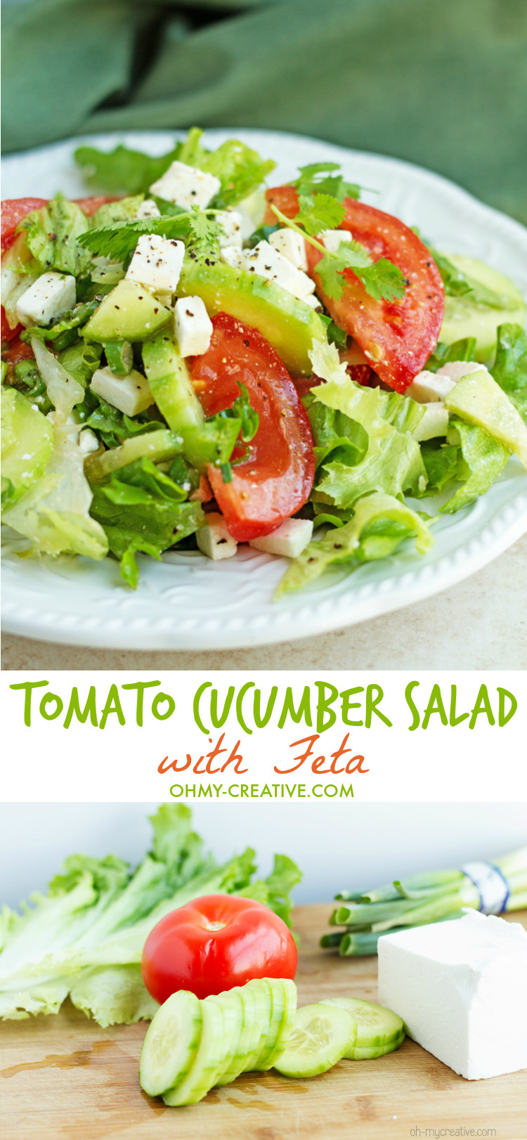 Tomato Cucumber Feta Salad
 Tomato Cucumber Salad With Feta Oh My Creative