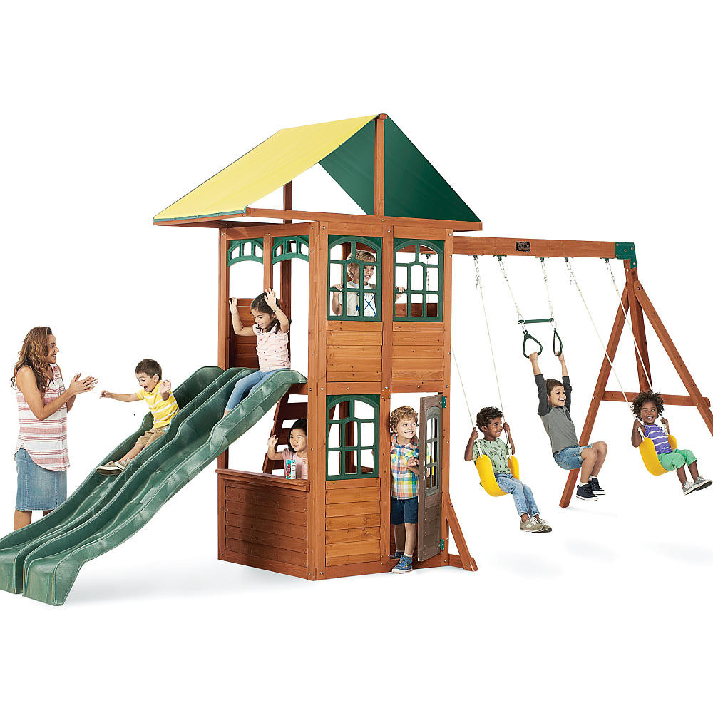 Toys R Us Backyard Playsets
 Ideas Happy Kidsplay With Wooden Swing Sets Clearance