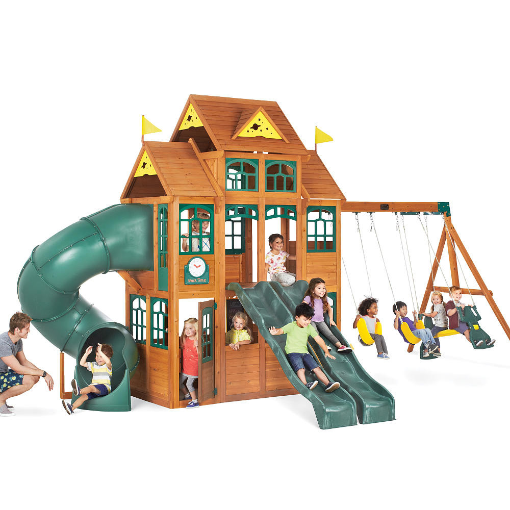 Toys R Us Backyard Playsets
 Ideas Happy Kidsplay With Wooden Swing Sets Clearance