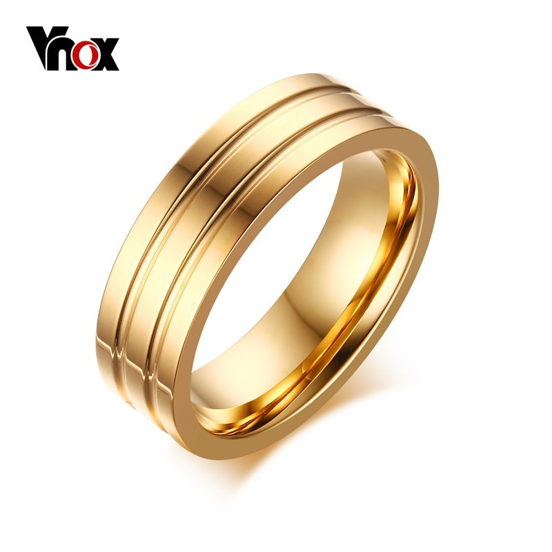 Traditional Wedding Bands
 Vnox 6mm Engagement Rings High Polished fort Fit