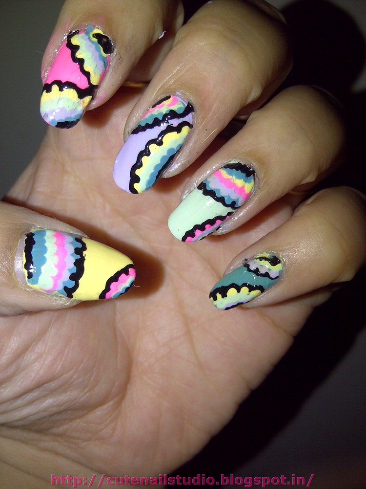 Trippy Nail Designs
 Cute nails Psychedelic nail art