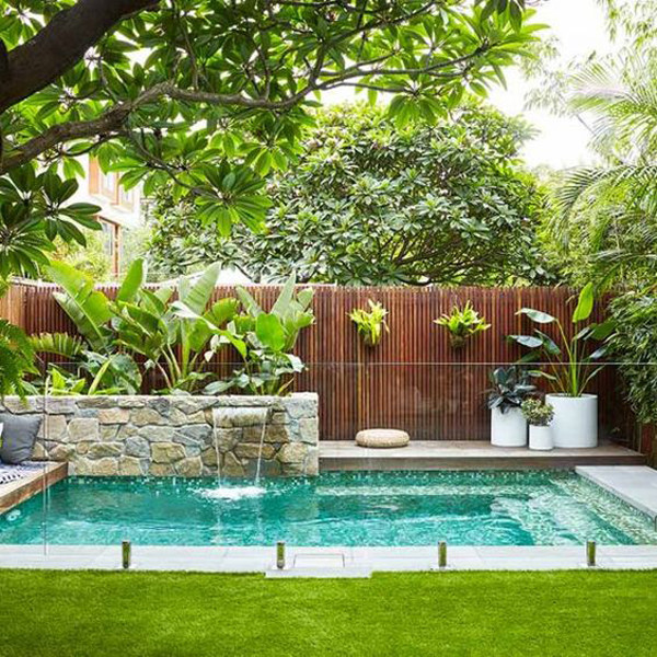 Tropical Backyard Decorations
 backyard pool with tropical garden ideas – HomeMydesign